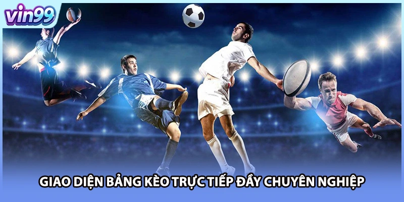 Giao diện bảng kèo trực tiếp đầy chuyên nghiệp